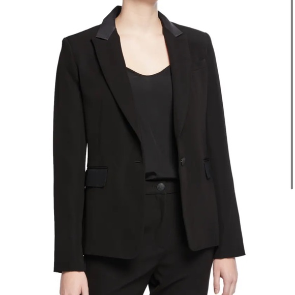 Rag and bone black blazer detail Rylie Single-Button Blazer crepe - Picture 8 of 15